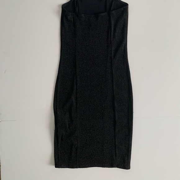 Sparkly Black Body-con Midi Dress Forever 21 Sz S - Picture 4 of 4